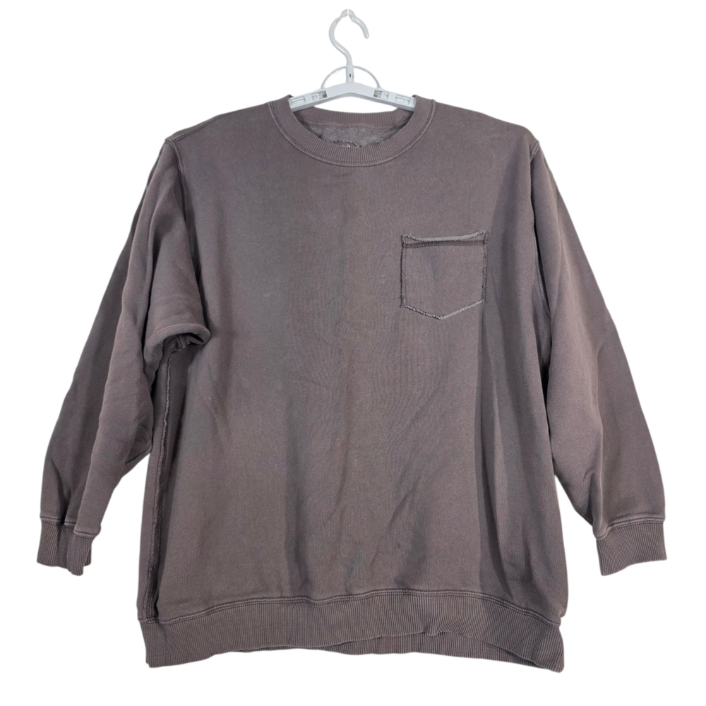 Aerie cotton raw edges Sweater